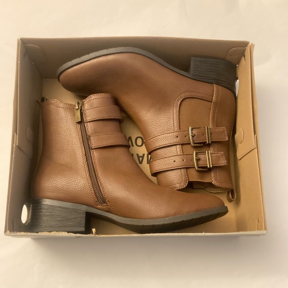 Kenneth Cole Salt Biker Womens Faux Leather Block Heel Ankle Boots Size 8 NEW - Picture 3 of 11